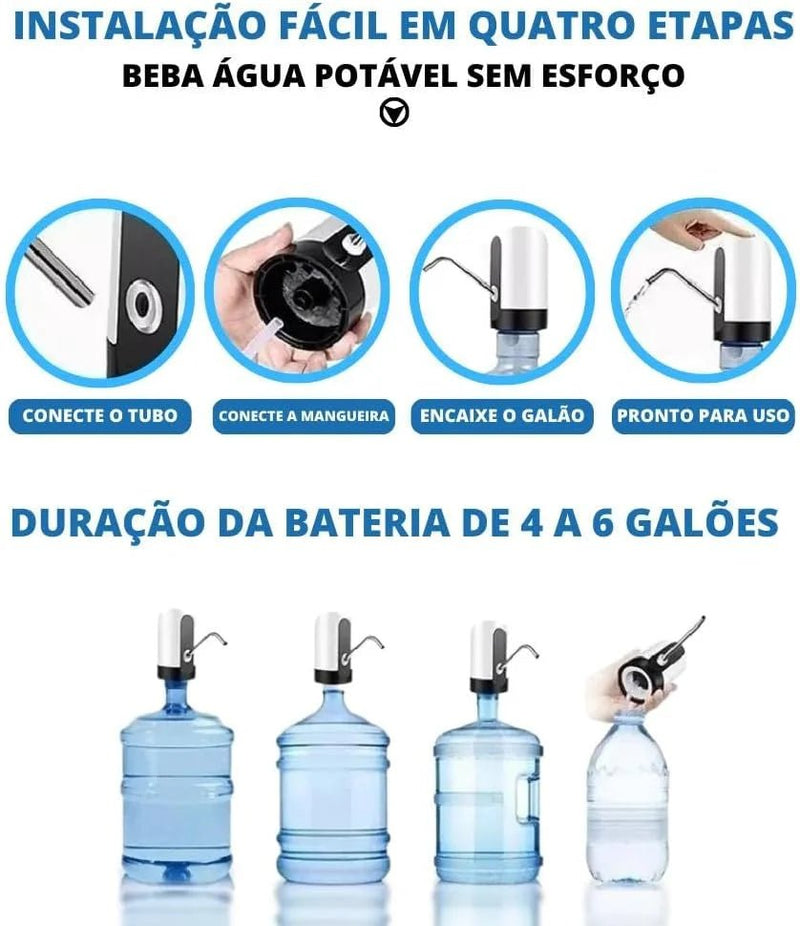 Bomba Elétrica para Galão Universal Recarregável Moderna e Automática