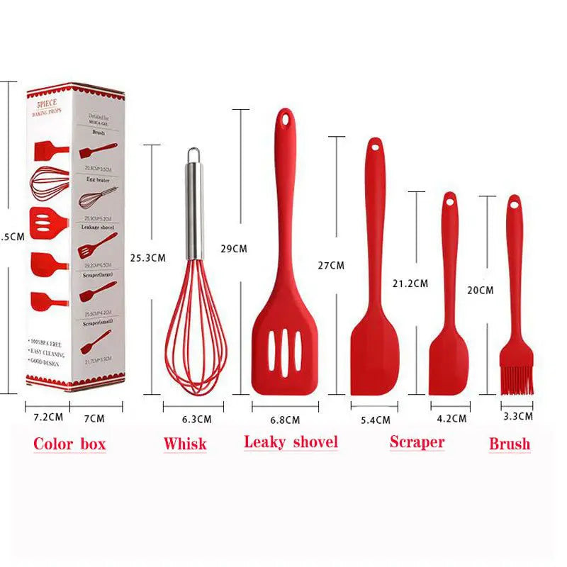 Kit Gourmet Premium - Utensílios de Silicone Profissional Vermelho