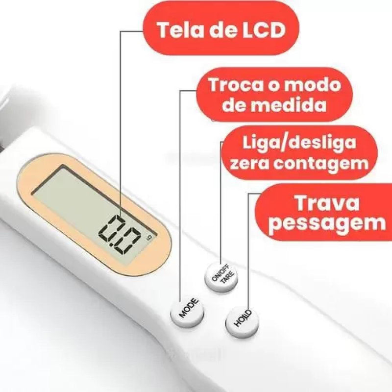 Colher Balança Digital de Precisão 500g – Medição Exata para suas Receitas!