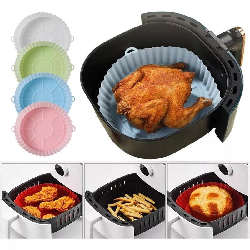 Forma Reutilizável de Silicone Antiaderente para Air Fryer